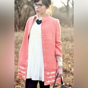 Women's Anthropologie x Lauren Moffatt Coral Salmon Jacket Coat